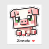 Minecraft, Cochon mignon, Minecrafteur, Stickers C (Feuille)