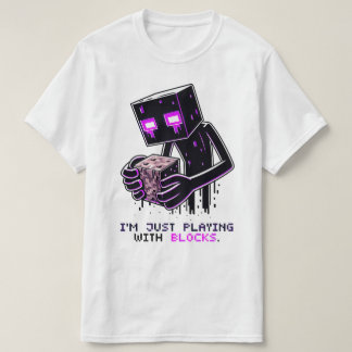 Minecraft Enderman, ik speel gewoon met blokken, T-shirt