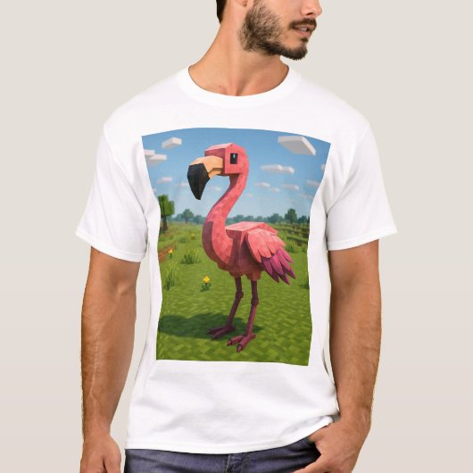 Minecraft flamingo t-shirt (Voorkant)