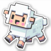 Minecraft, Schattigee schapen, Minecrafter, Chibi  Sticker (Voorkant)