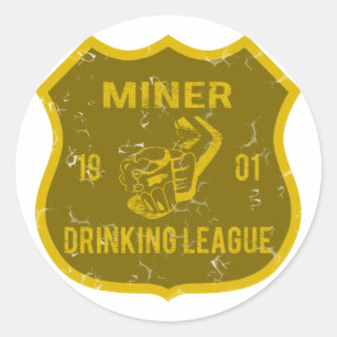 Miner Drink League Ronde Sticker
