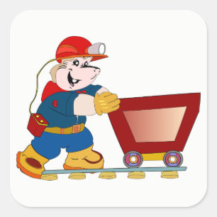 Miner Vierkante Sticker