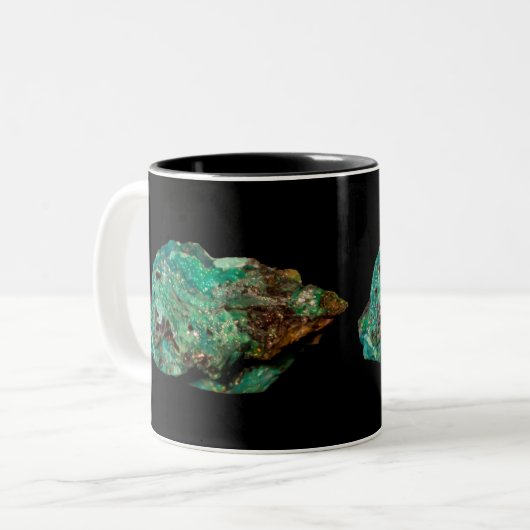 Minéral vert malachite sur Mug Arrière - plan noir (Devant gauche)
