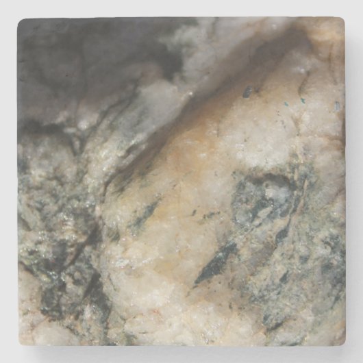 Minerale textuur van het zwarte en Witte Kwartz Stenen Onderzetter (Voorkant)