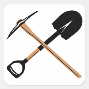 Minerale tools vierkante sticker