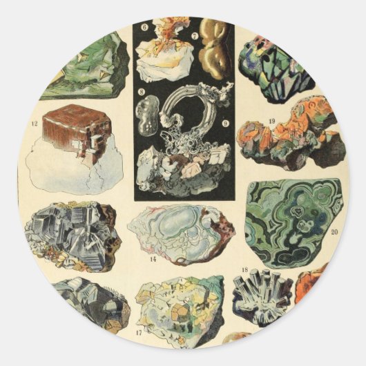  mineralen Rocks Geology Ronde Sticker (Voorkant)