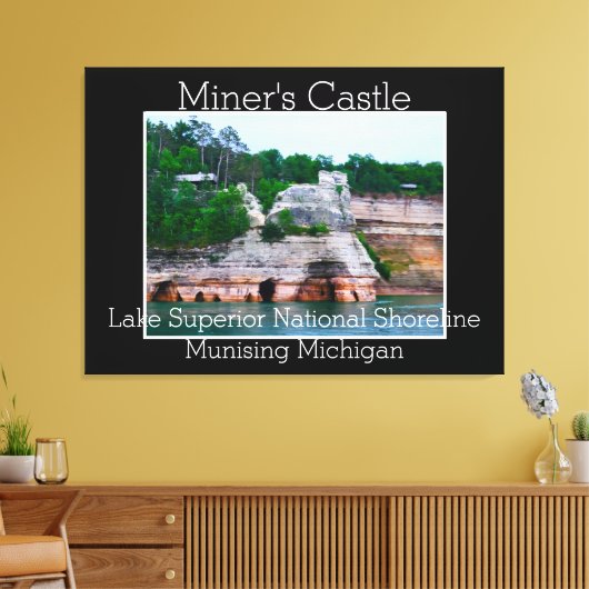 Miners Castle Lake Superior National Shoreline Canvas Afdruk (Insitu (Woonkamer))