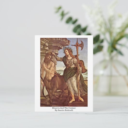 Minerva en het centrum van Sandro Botticelli Briefkaart (Staand voorkant)