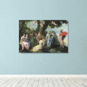 Minerva met Muses Canvas Afdruk (Insitu (Houten vloer))