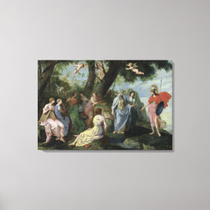 Minerva met Muses Canvas Afdruk