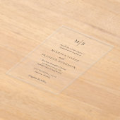 Minerva Modern Elegant Huwelijk Acryl Uitnodigingen (Laagn)