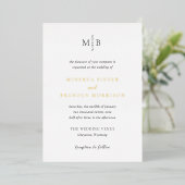 Minerva Modern Elegant Huwelijk Folie Uitnodiging (Staand Voorkant)