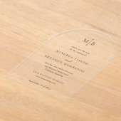 Minerva Modern Elegant Wedding Save the Date Acryl Uitnodigingen (Laagn)