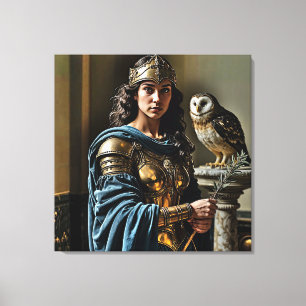 Minerva’s stille wake – Romeinse godin Canvas Afdruk