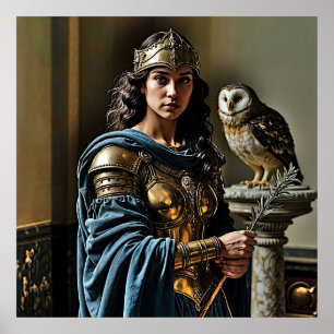 Minerva’s stille wake – Romeinse godin Poster