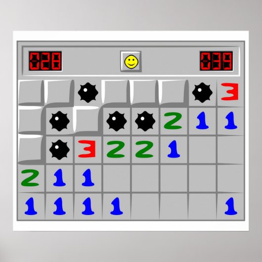 Minesweeper Windows XP Retro Game Poster (Voorkant)