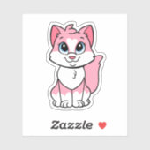 Minette, de roze kitten Sticker (Vel)