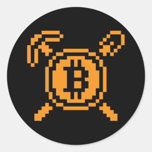 Mineur Bitcoin BTC 8-Bit Autocollant