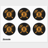 Mineur Bitcoin BTC 8-Bit | Autocollant (Feuille)