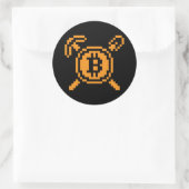 Mineur Bitcoin BTC 8-Bit | Autocollant (Sac)