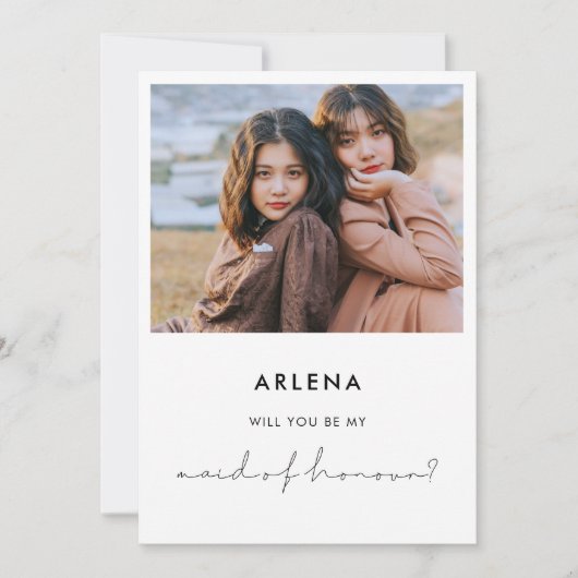Mineure manuscrite de servante d'honneur carte pho (Devant)