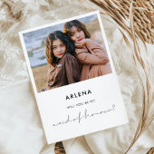 Mineure manuscrite de servante d'honneur carte pho