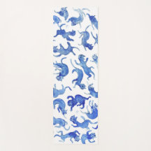 Ming Blauwe Zwevende Katten Yoga Mat