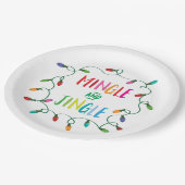 Mingle- en Jingle-kerstlampjes Papieren Bordje (Gekanteld)