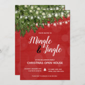 Mingle Jingle Pine Twinkle Lights kerstfeest Kaart (Voorkant / Achterkant)