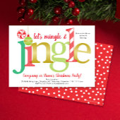Mingle & Jingle Rood Goud Schattige Kerstfeest Kaart