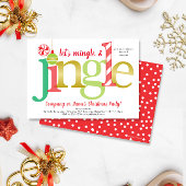 Mingle & Jingle Rood Goud Schattige Kerstfeest Kaart