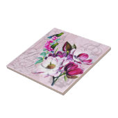 Mingvogels Magnolias Ceramic Tile Tegeltje (Zijkant)