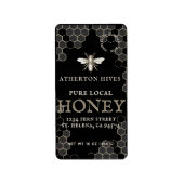 Mini 2 "x 3,75" Black Honey Label met Heraldic Bee (Voorkant)