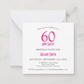 MINI | 60 Sassy Artsy Pink Black Gold Invitation (Dos)
