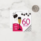 MINI | 60 Sassy Artsy Pink Black Gold Invitation (Devant/Arrière en situation)