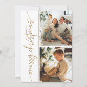 Mini 6 Photo Carte de Noël moderne Or élégant (Devant)