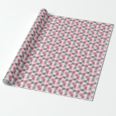 Mini Abstract Gingham Roze en Grijs Cadeaupapier (Uitgerold)