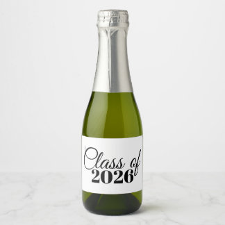 Mini Afstudeer Champagne Fles Etiket Klas van 26