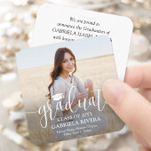 Mini Afstuderen fotoaankondiging of uitnodiging vo Informatiekaartje