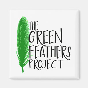 Mini aimant de projet vert de plumes
