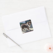mini am shepherd red tri love of pic vierkante sticker (Envelop)
