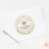 Mini Apiary Heraldic Bee Bijenwas Kaars Label (Envelop)