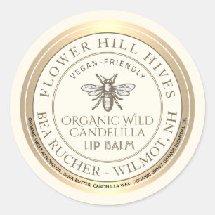 Mini Apiary Heraldic Bee Lip Balm of Candle Label