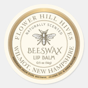 Mini Apiary Heraldic Bee Lip Balm of Candle Label