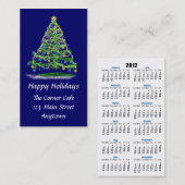 Mini arbre de Noël des cartes W et de calendrier (Devant / Derrière)