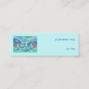 Mini Arbres d'hiver carte de visite bleu maigre