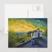 Mini Art Cat Fantasy Gele Hemel Fauve Ocean Stars Briefkaart (Voorkant / Achterkant)