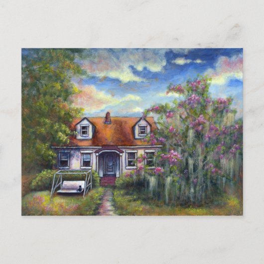 Mini Art Cat Tree Moss Swing Southern Home Love Briefkaart (Voorkant)