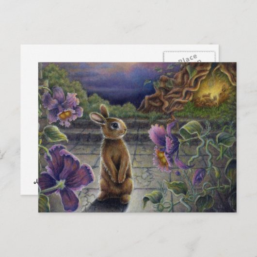 Mini Art Rabbit Dreams Fantasy Briefkaart (Voorkant / Achterkant)
