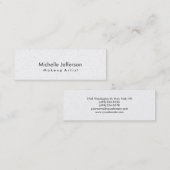 Mini Artiste de maquillage perle Blanc Carte de visite  (Devant / Derrière)